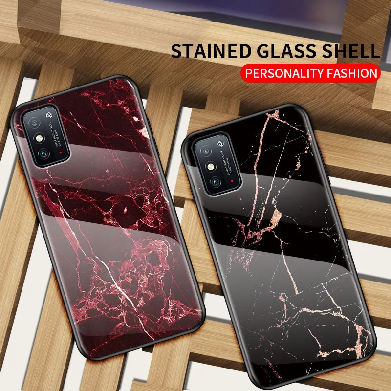 Gradient Marble Tempered Glass Phone Case For Huawei Honor V30 V20 V10 7 8 9 10 lite pro 7X 8X 8A 10i 20i x10 Back Cover | Мобильные
