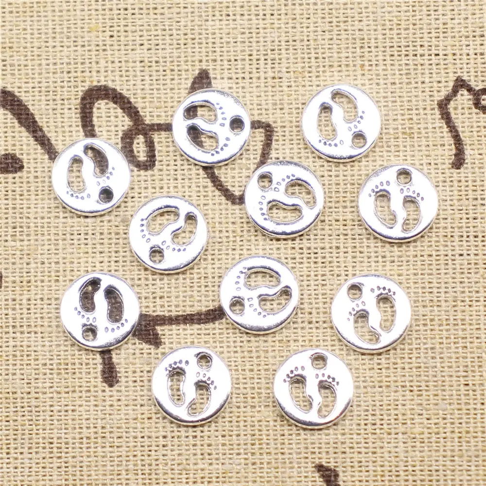

Charm For Making Jewelry Pendants Antique Silver Color Feet 11x11mm 20pcs