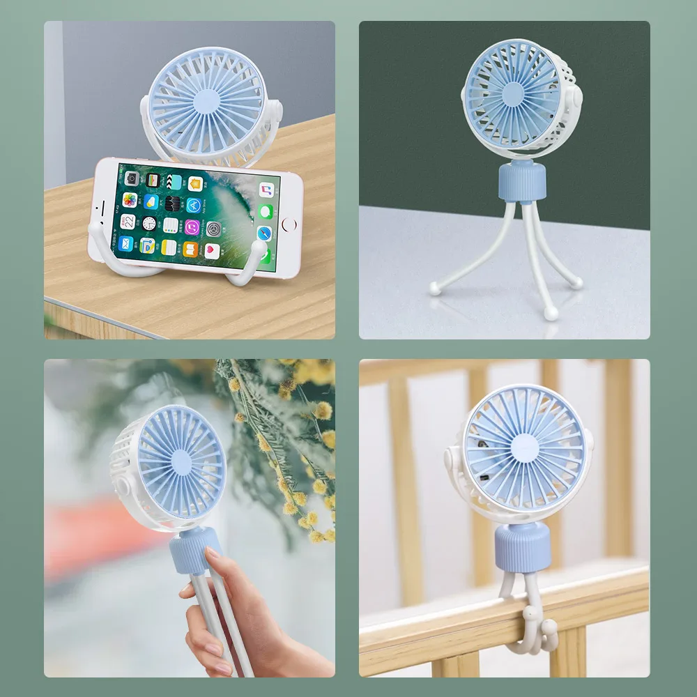 

DIGOO 360Rotable Portable USB Rechargeable Fan Cooling Fan Octopus Bracket 3 Gears With LED Travel Cooler Fan Office Home