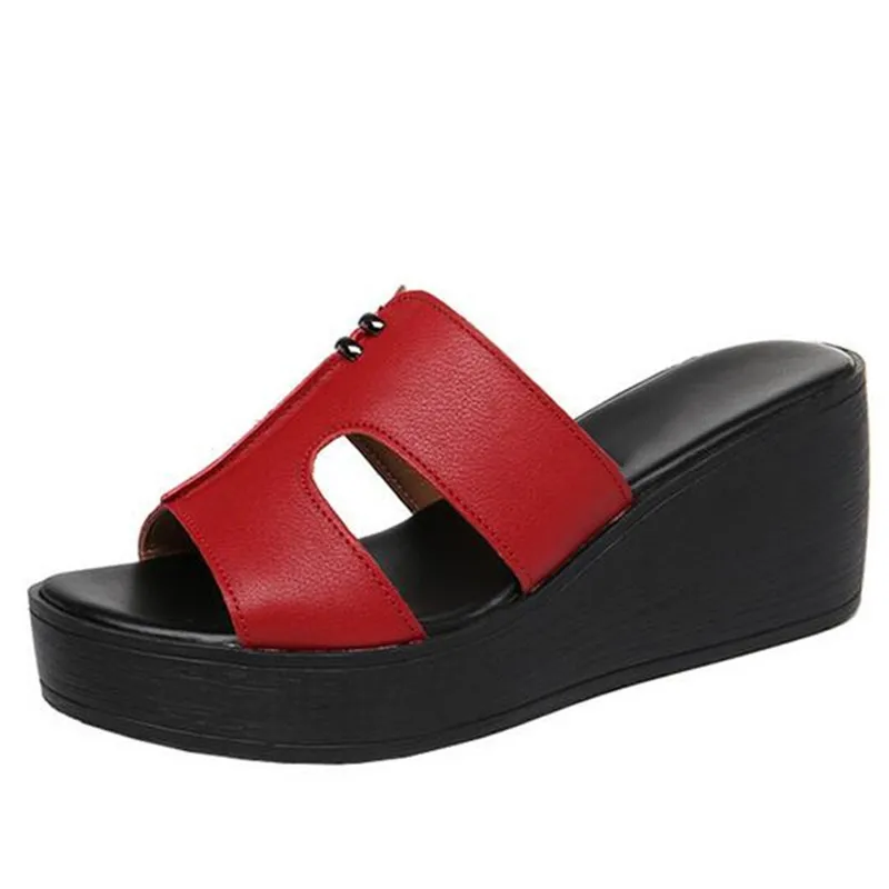 Сандалии женские из натуральной кожи босоножки на танкетке Элегантная удобная