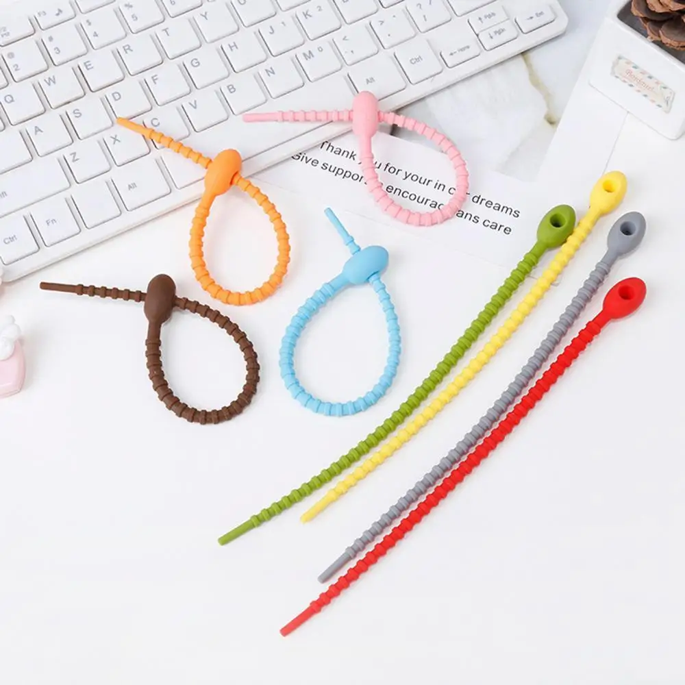 

80% Hot Sales!!! Silicone Self Locking Cable Wire Holder Organizer Elastic Rubber Band Winder
