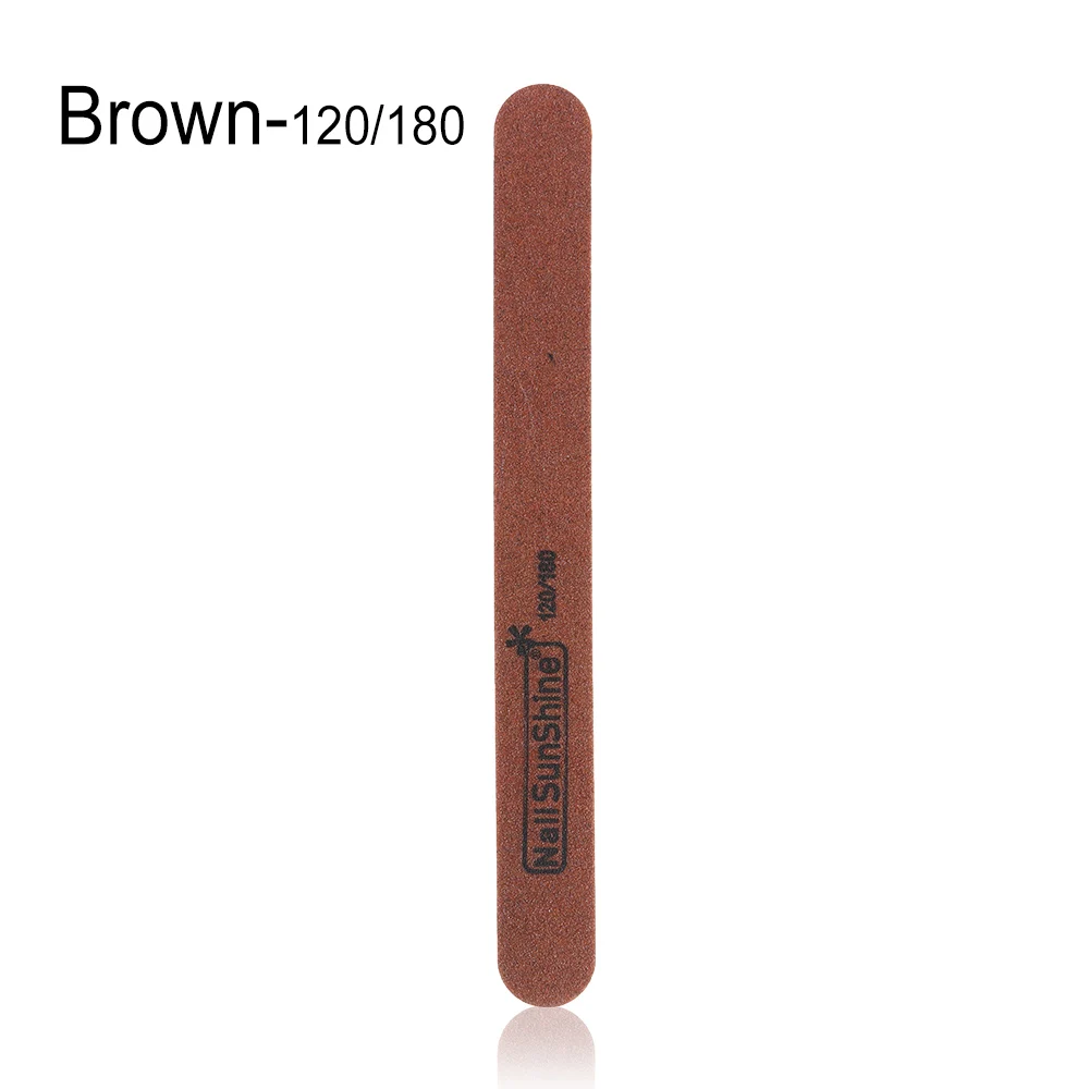 Brown 1 шт. деревянные для ногтей пилки шлифовальный полировщик для педикюра и маникюра Профессиональный Уход за ногтями искусство аксессуары для красоты Инструменты 100/120/150/180/240 - Цвет: Brown