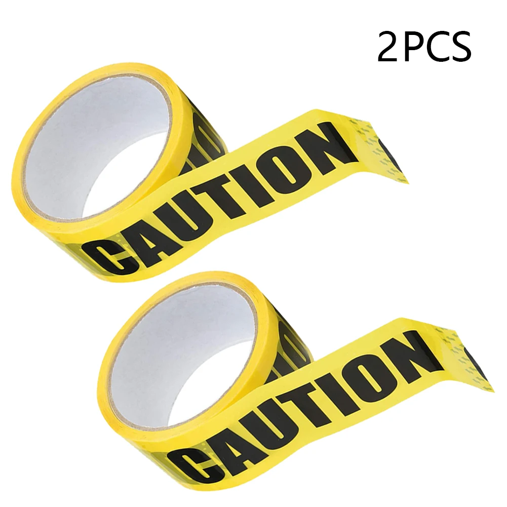 

2PCS Warning Tapes Floor Tape Adhesive Safety Anti-Slip Tapes With Caution Letters Wear-Resistant Identification Tape 4.8cmx25m