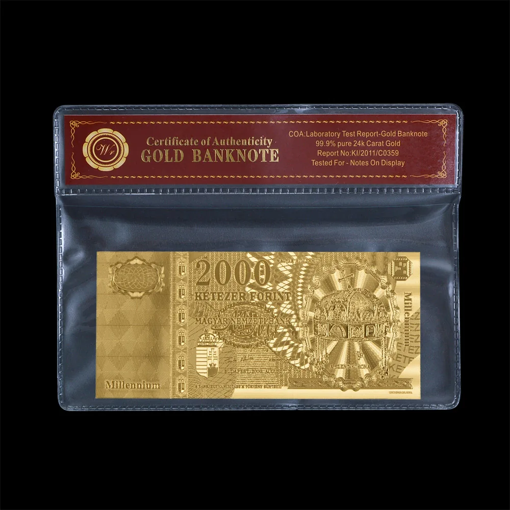 WR Венгерская Золотая банкнота 20 кремня в металлических поделках бумажная из