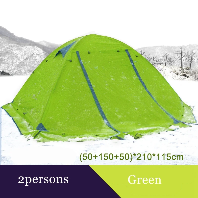Billig Camping Zelt Im Freien 2 Menschen Oder 3perons Doppel Schicht Aluminium Pole Anti Schnee Im Freien Familie Zelt Mit Schnee Rock