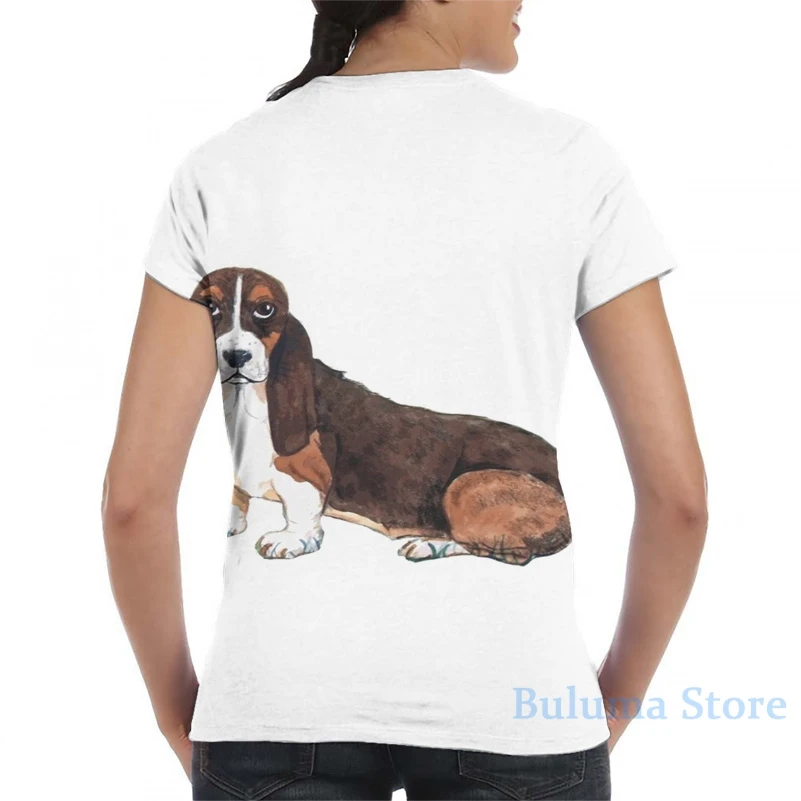 Мужская футболка bассет Хаунд (3) женская модная с принтом по всей длине топы для