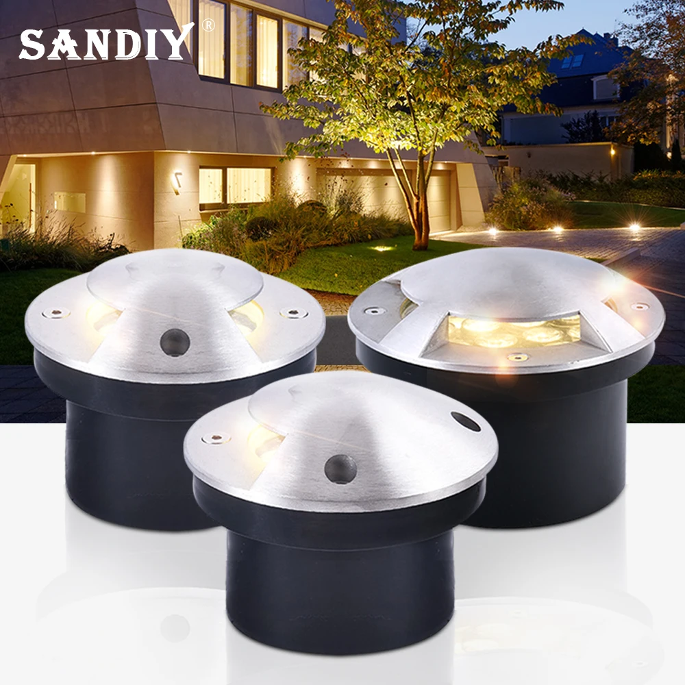 

SANDIY Led Underground Light 12V Deck Lighting IP67 Waterproof Stair Lamp for Step Yard Path Lawn Landscape Luminarie 110V/220V