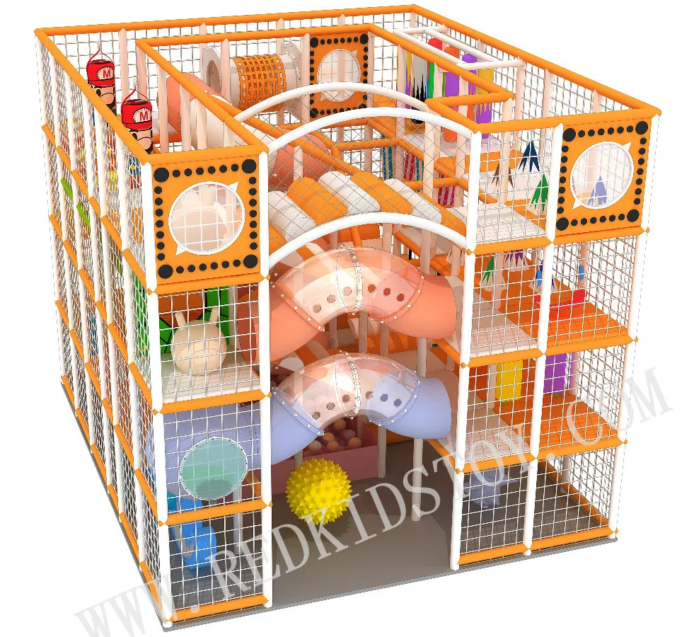 売る Ce承認魅力的な4レベル屋内遊び場スパイラルチューブスライド
