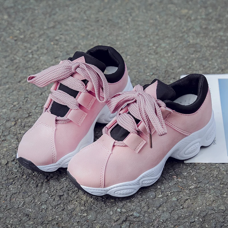 Женские спортивные кроссовки сетчатые дышащие на платформе толстая подошва