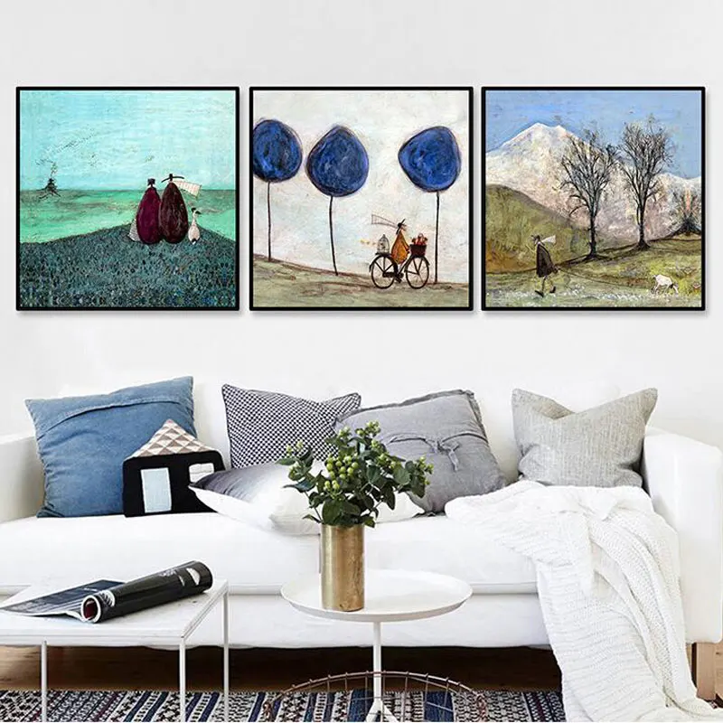 

Happy Family Abstract Love Canvas Painting Vintage Posters Prints Scandinavian Nordic Wall Art Pictures for Bedroom Home Décor