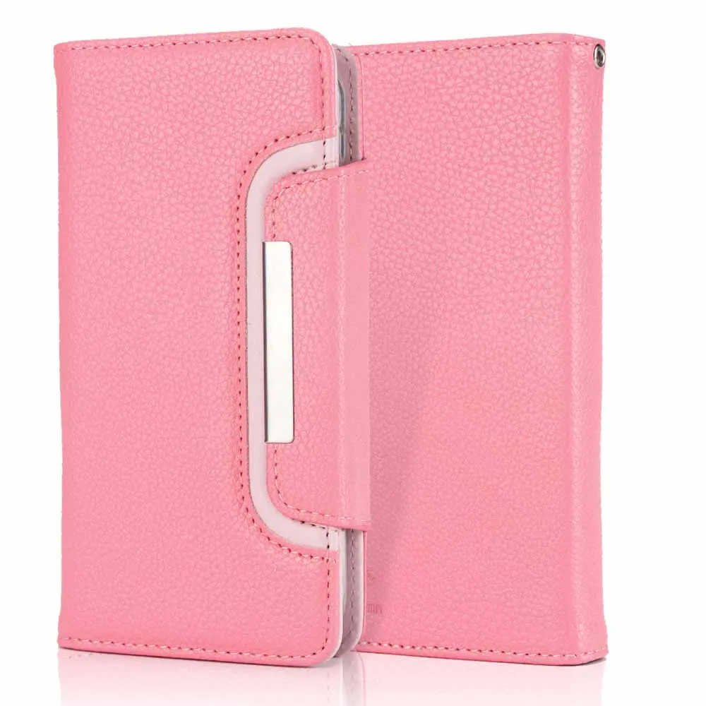 pink Многофункциональный кошелек чехол с отделениями для карт для IPhone X, чехол 2-в-1, Магнитный Флип, Модный чехол с рисунком личи, Раздельный чехол для iPhone XS 11Pro MAX - Цвет: pink