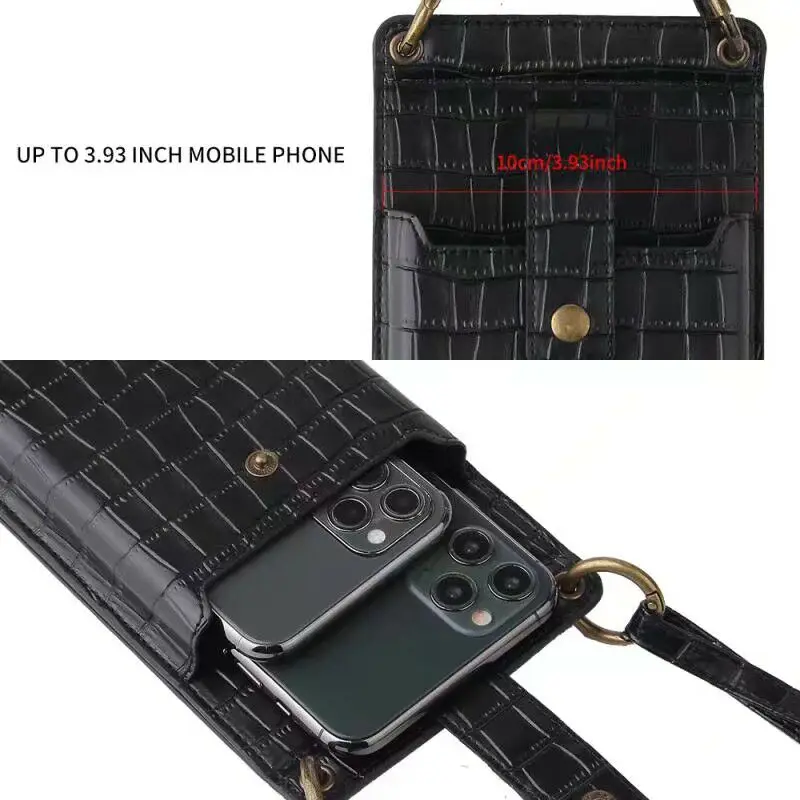 

Fashion Mobile Phone Case Bag for iPhone 11 Pro 12 XS Max Mirror Wallet Cover Case for Samsung Huawei Shoulder Neck Pouch Holder
