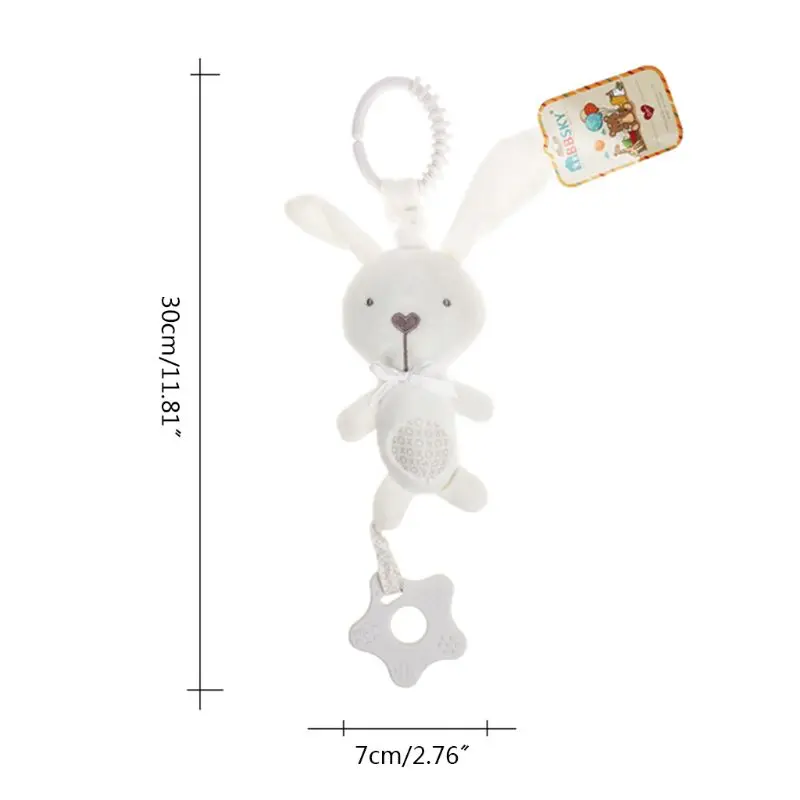 

Baby Stroller Rattles with Teether Infant Crib Plush Musical Doll Hanging Toys