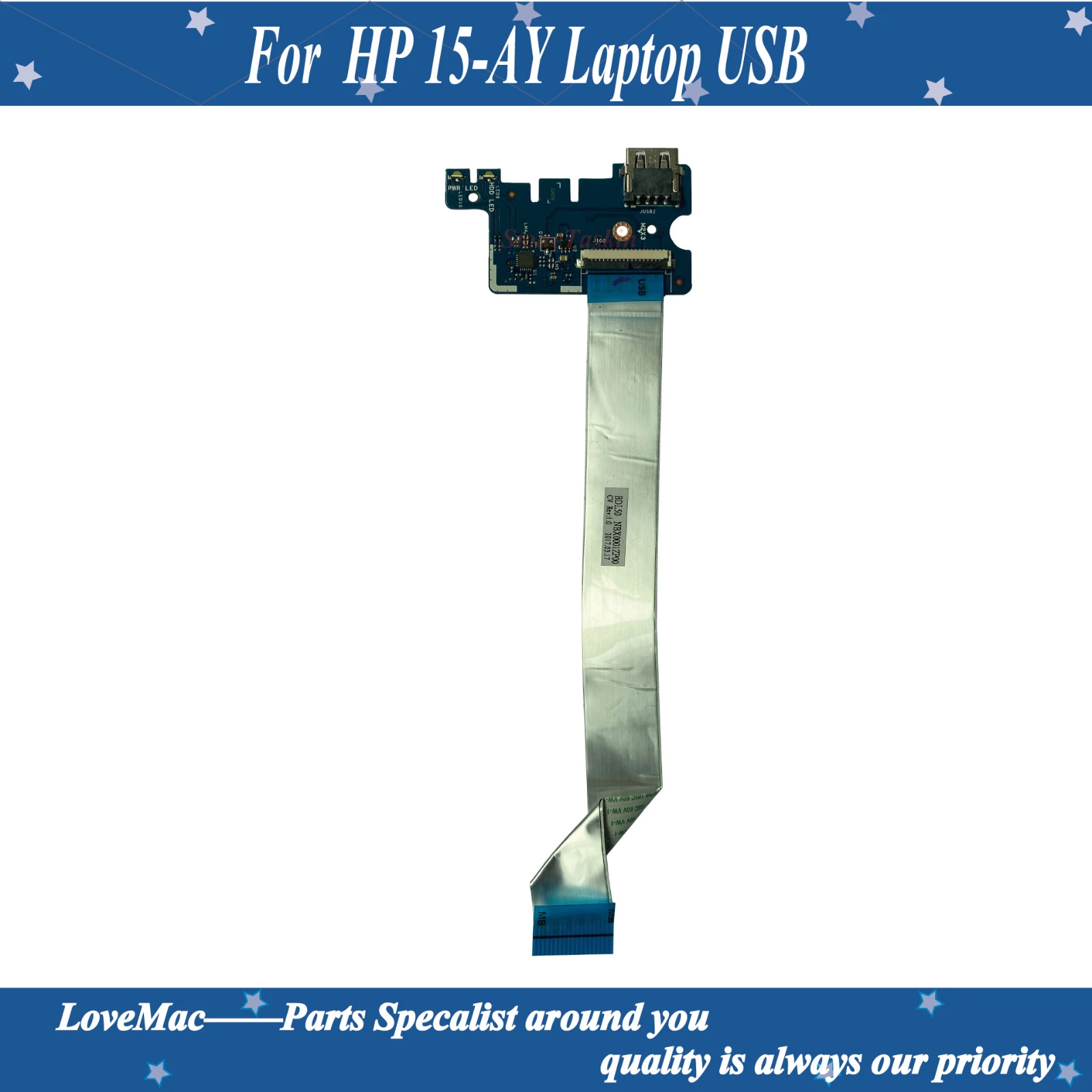 Высококачественный кабель BDL50 LS D702P NBX0001ZP00 для ноутбука HP 15 AY USB и кардридер 100%