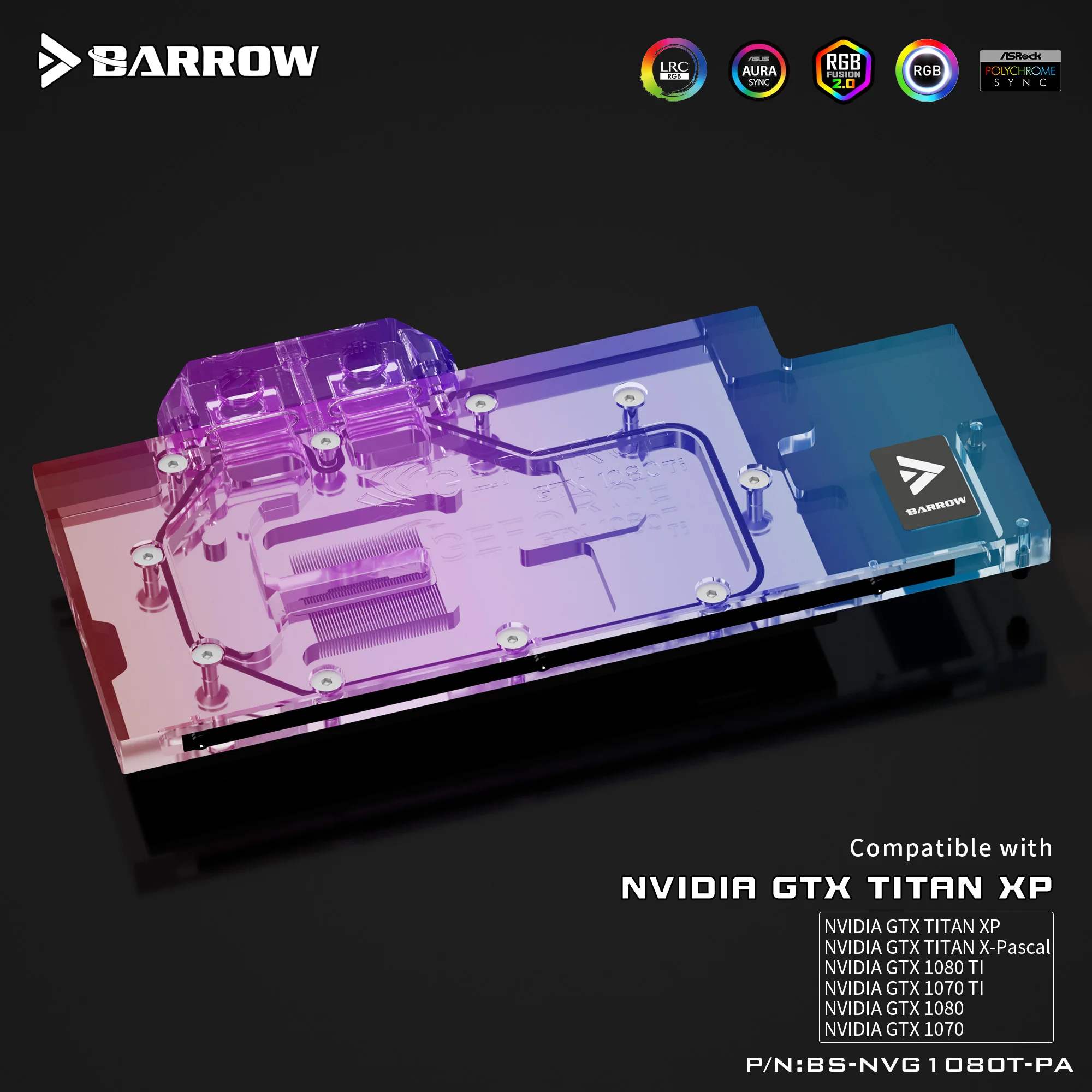 Блок водяного охлаждения Barrow 1080Ti GPU кулер с полным покрытием для Nvidia Founder Edition TITAN