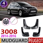4 шт. переднее заднее крыло автомобиля для peugeot 3008 2014 2015 2016 MK1 крыло брызговик щиток брызговиков аксессуары для брызговиков