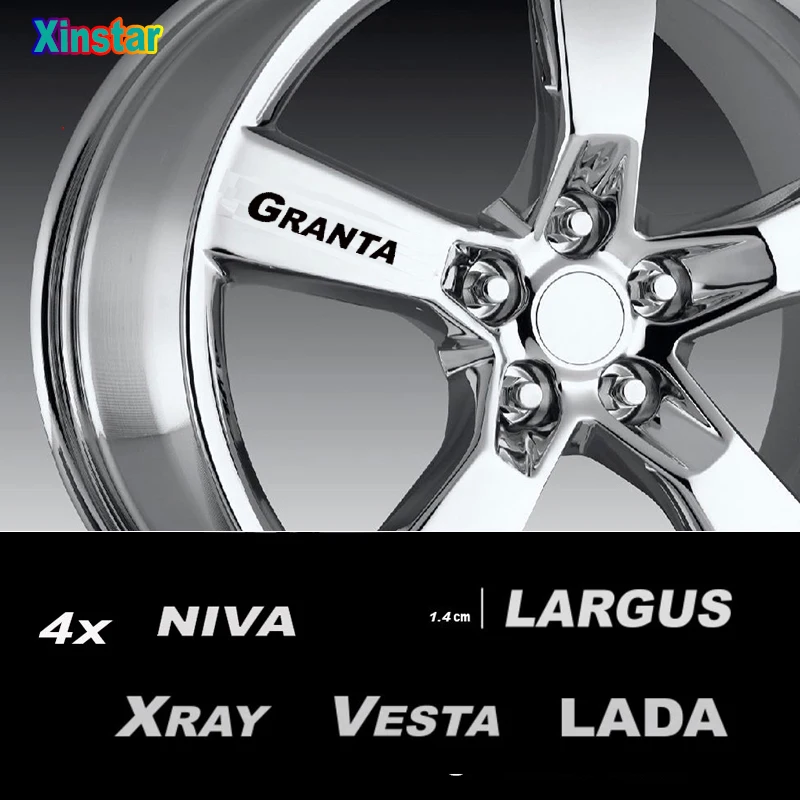

4 шт., наклейки на автомобильные колеса для Lada NIVA Granta Vesta Xray Largus, аксессуары для украшения автомобиля