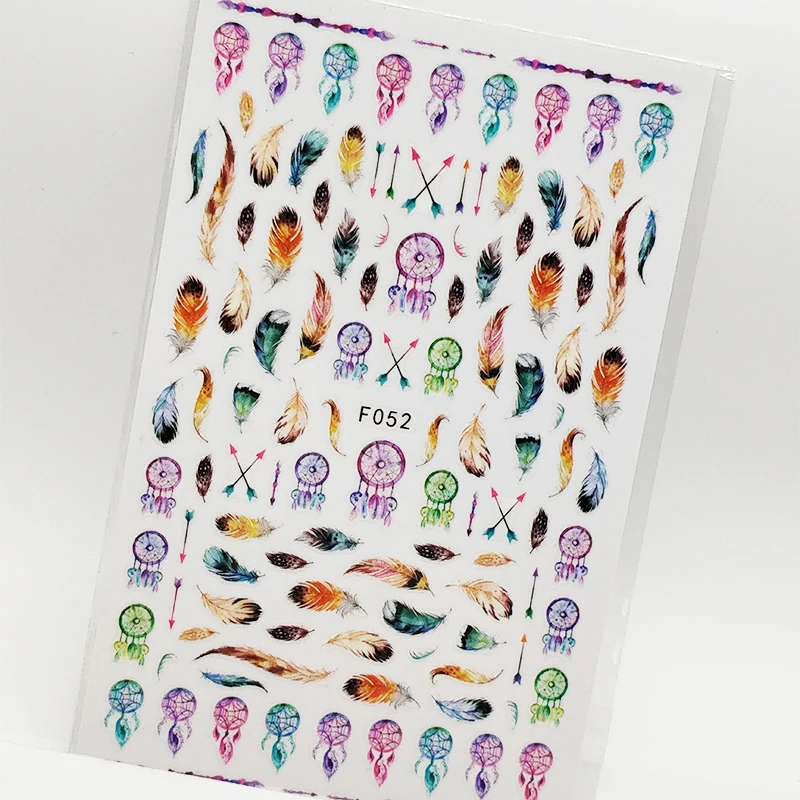 

2pcs Nail Sticker 3D Feather Arrow Design Nail Art Decorations Stickers For Nails Decals Foil Decoraciones Manicure Accessories