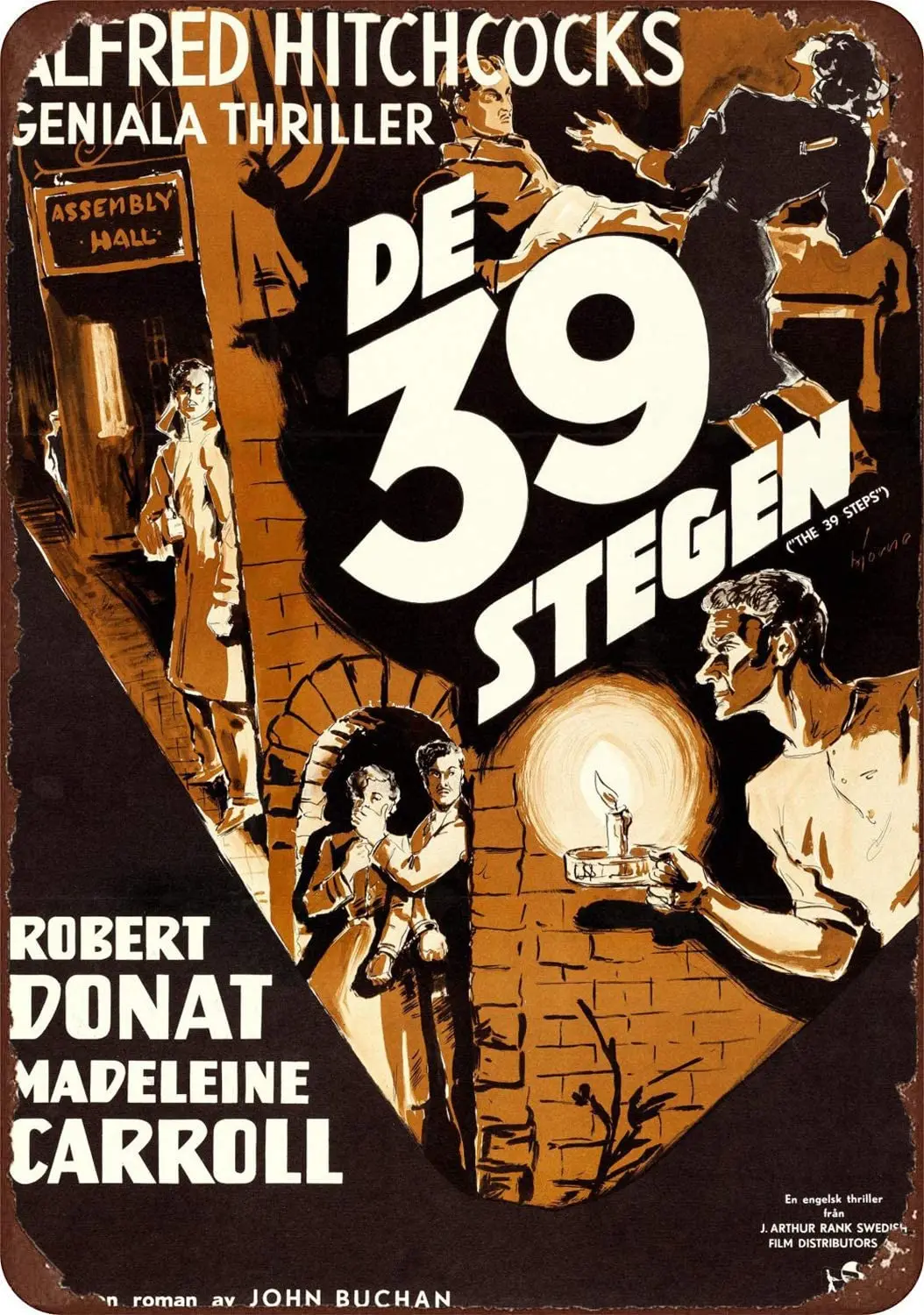 39 ступенчатый фильм металлический жестяной знак плакат настенный налет 8x12