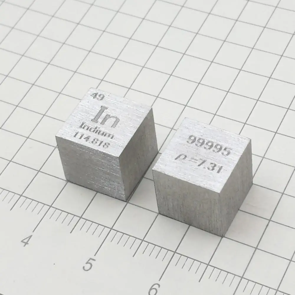 

Free shipping Indium In Periodic Table Cube 99.995% Pure Length 10mm Weight 7.3g