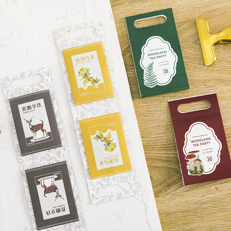 Лесные растения Bullet Journal записываемые декоративные наклейки из бумаги васи мешок