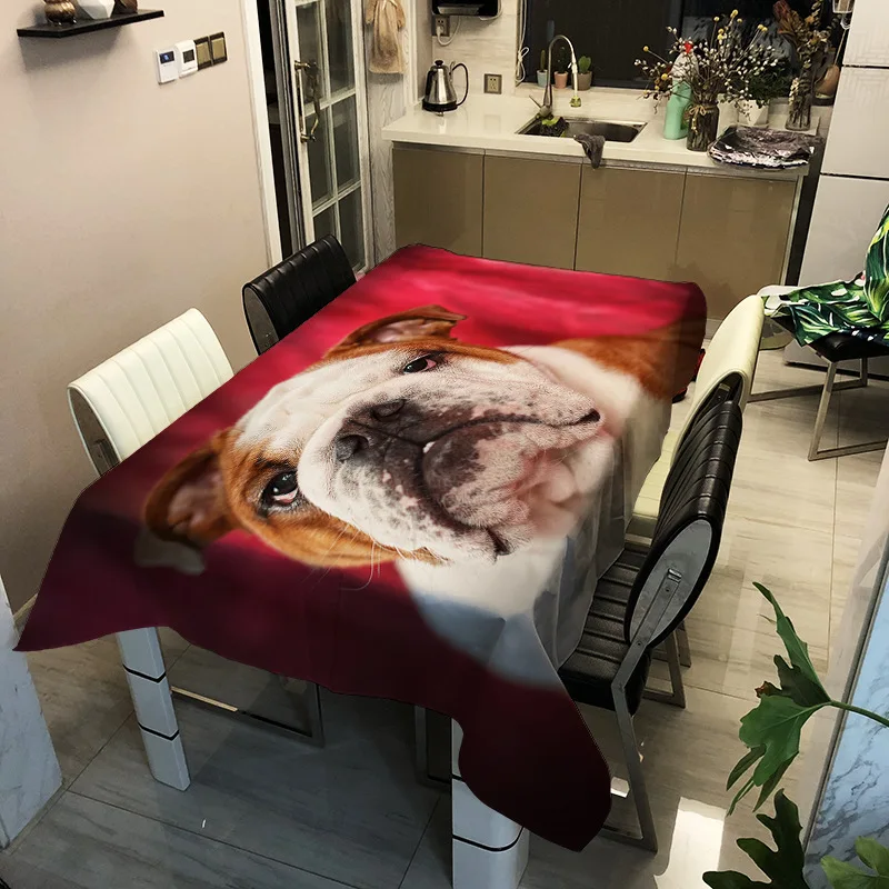 

Household decorative dog pattern printing washable tablecloth