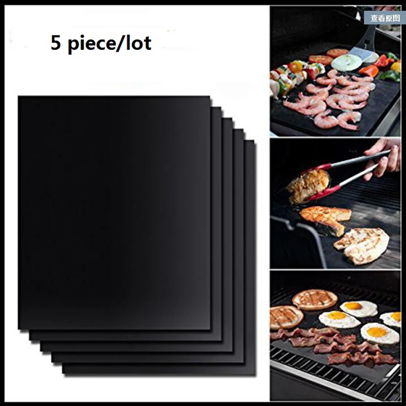 5 шт. горячих продаж Повторно используемый гриль-мат для барбекю Легко чистящийся Маты для барбекю Не прилипающие Кухонные принадлежности.