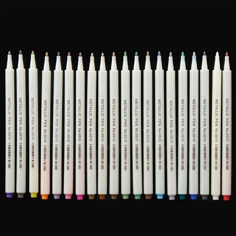 

20 Colors Metallic Marker Pens Acrylic Drawing Graffiti Painting Drawing Pen for Card Making Scrapbooking Crafts Art Supplies