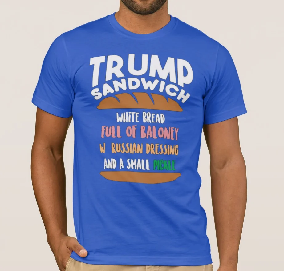 Мужская футболка с изображением белого хлеба Трампа|Мужские футболки| |