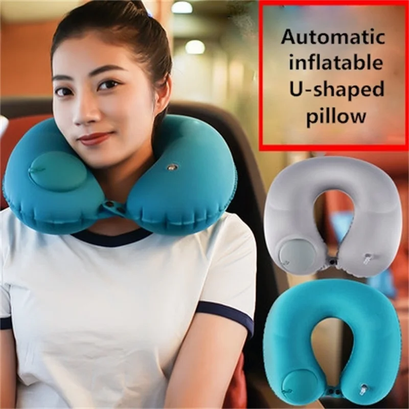 Портативная u образная Автоматическая надувная подушка для путешествий