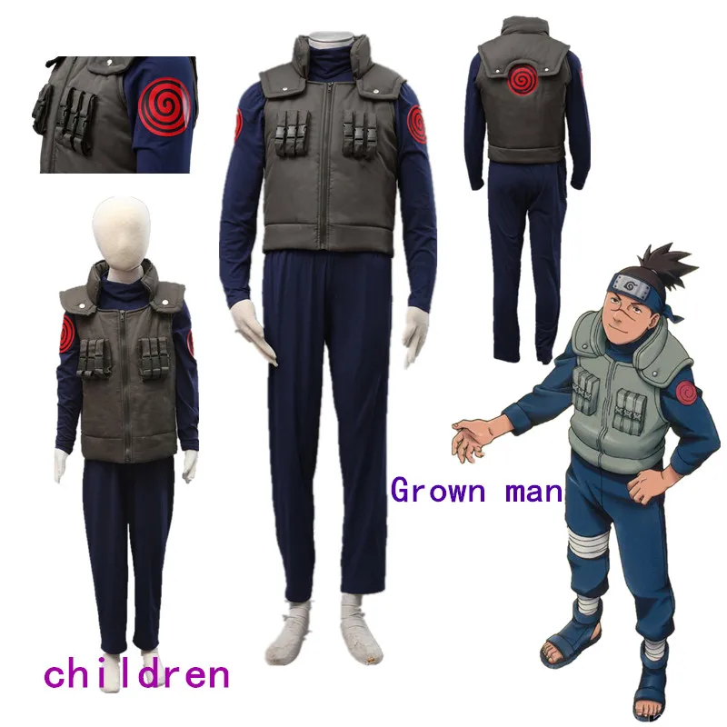 Аниме Косплей Какаси хатакэ Костюм Хэллоуин мужская и детская броня куртки брюки