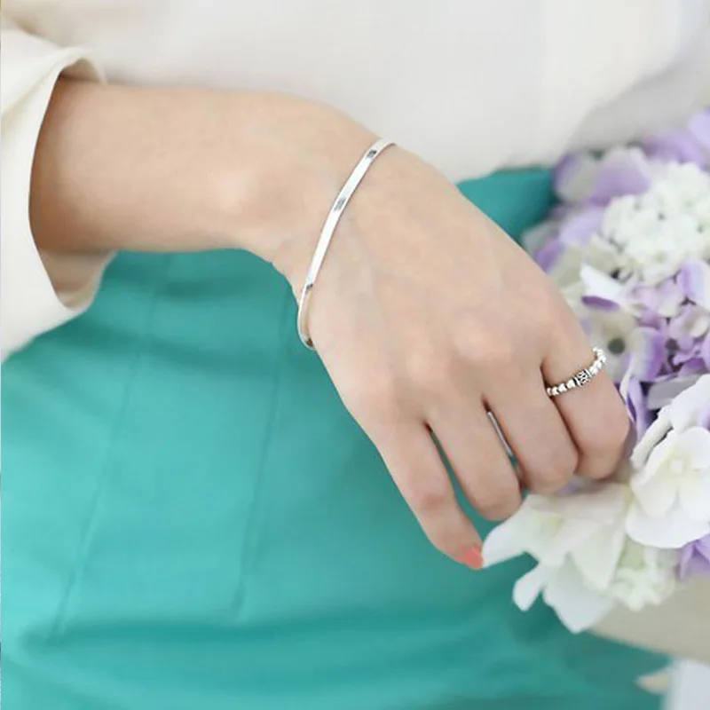 925 Sterling Silver Snake Bone Bracelet Temperament Sweet for Girlfriend Gift Fashion Women Jewelry | Украшения и аксессуары