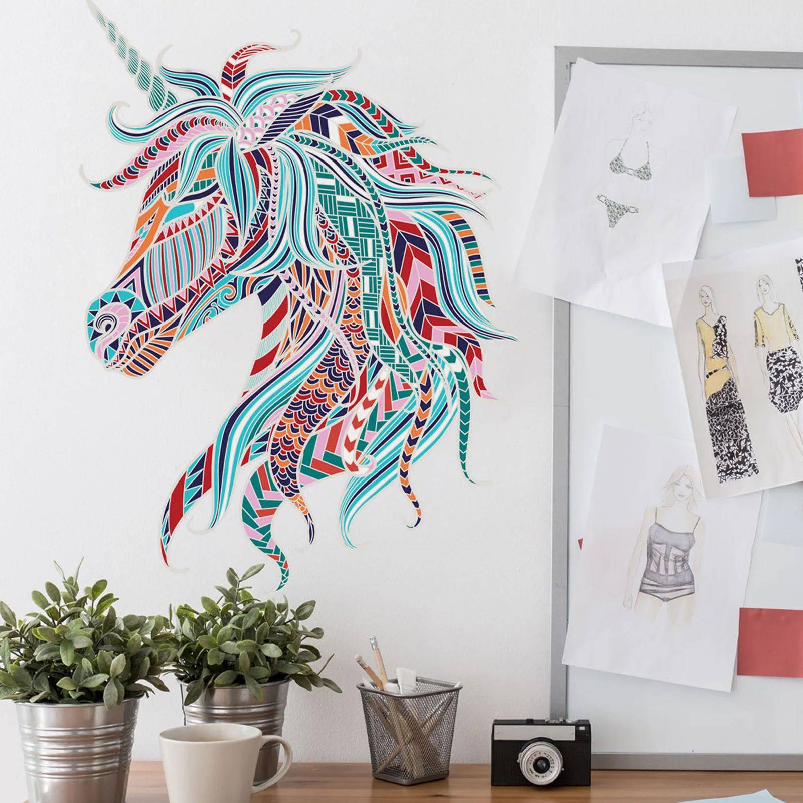 

Color animal pattern DIY puzzle sticker cartoon wall sticker children room living room bedroom study