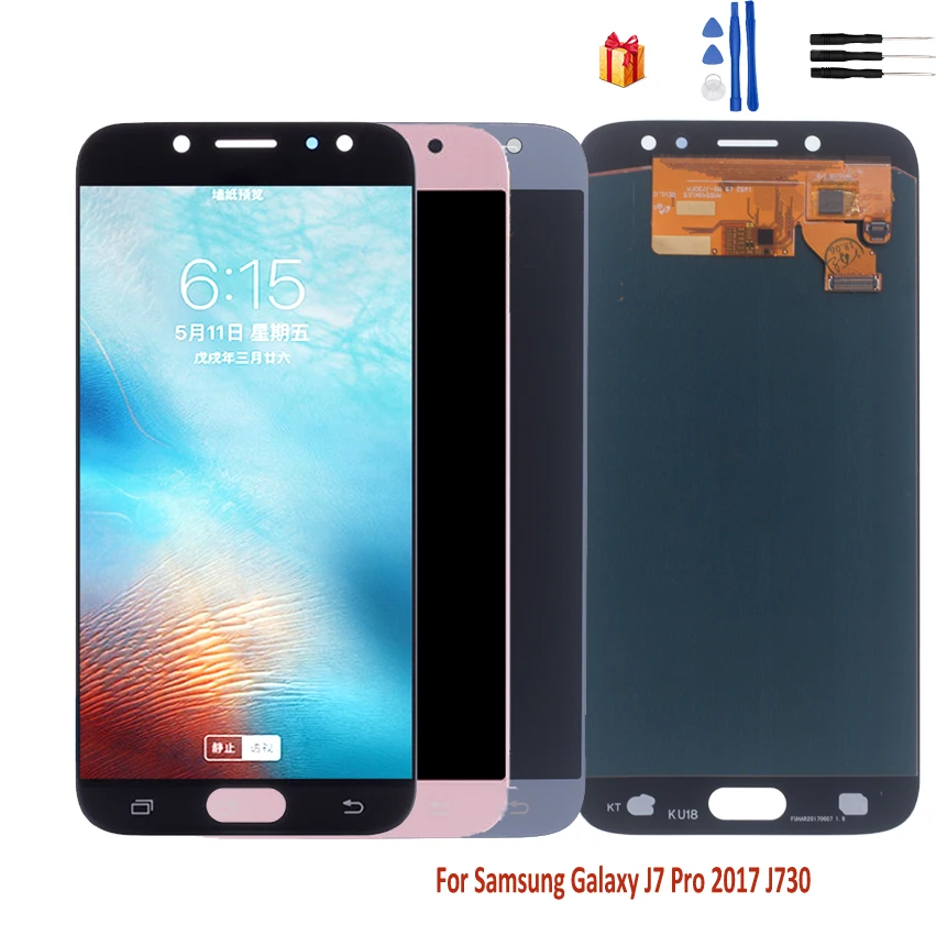 AMOLED для Samsung Galaxy J7 2017 ЖК дисплей J730 J730f сенсорный экран и дигитайзер сборка Замена