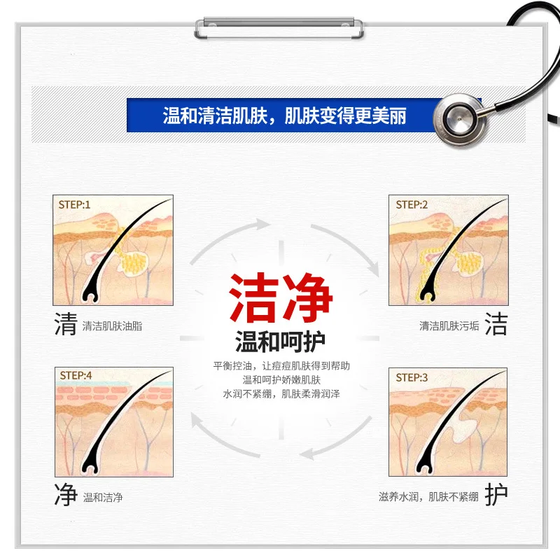 Bioaqua анти акне Pox ремонт пор пена моющее средство для лица контроль масла против