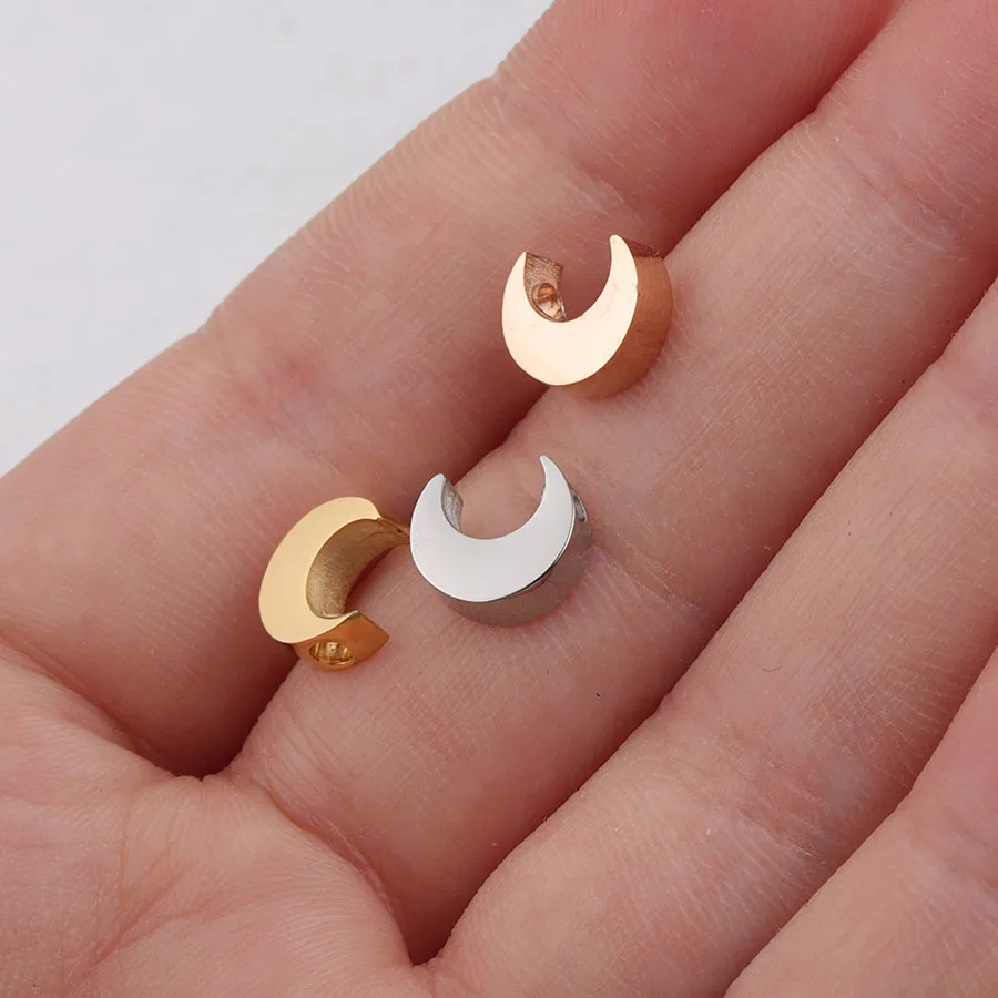 

1pcs Mirror Polished Stainless Steel Moon Charm 7*8mm for DIY Earrings Necklace Bracelet Handmade Jewelry Accessories Wholesale