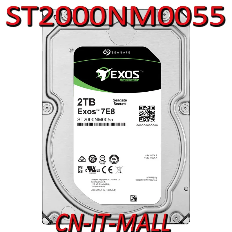 Новый Seagate EXOS 3 5 ST2000NM0055 2 ТБ 7200 об/мин 128MB Кэш SAS 6 ГБ/сек. "предприятие внутренний