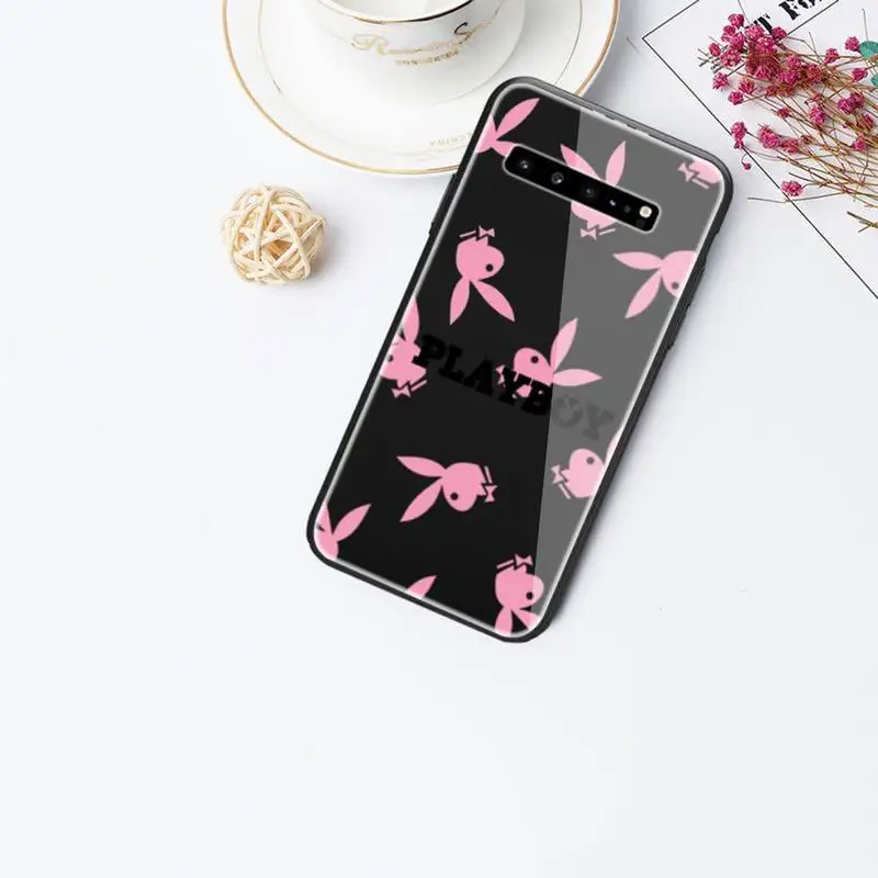 

0 Fashion Brand Playboy-compatible Phone Case Tempered Glass For Samsung S6 7 8 9 10 20 Plus Ultra Note8 9 10 10pro
