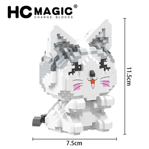 HC Волшебные блоки, пластиковые мини-блоки, кавайная модель Кота, аниме сделай сам, строительные игрушки для детей, игрушки для девочек, подарки 6041
