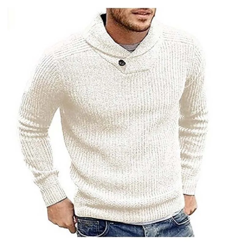 2019 осенний мужской свитер большого размера однотонный пуловер Повседневная
