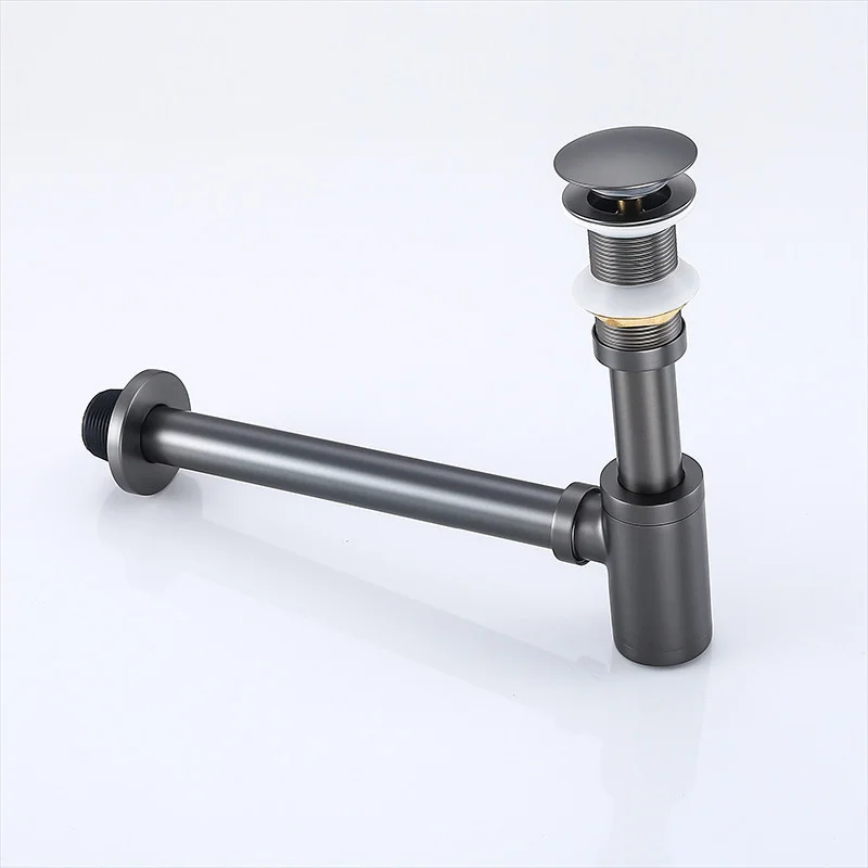 Медный дренажный набор латунный круглый сифон P-TRAP дезодорирование ванной