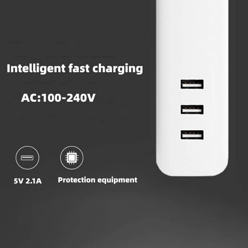 

3 Outlet Adapter Fast Charging Power Strip Universal with 3Usb Port Convenience Durable for Office Home