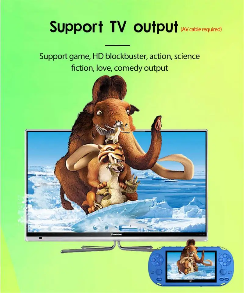 Портативная мини-консоль для видеоигр X1 в стиле ретро 8 бит 4 3 дюйма цветной