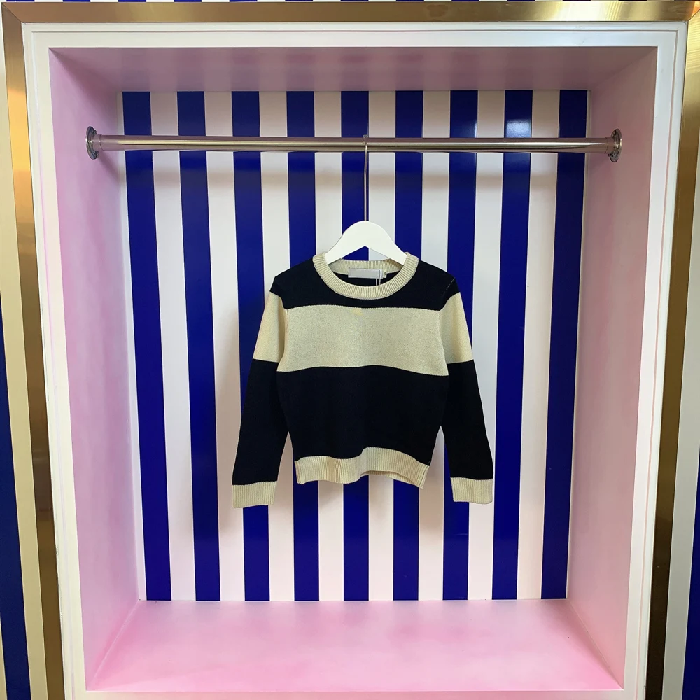 

Designer Baby Kids For Clothes Spring and Autumn New Fashion Casual Preppy Style Soft Wool Sweater Girls Boys Childrens Clothing