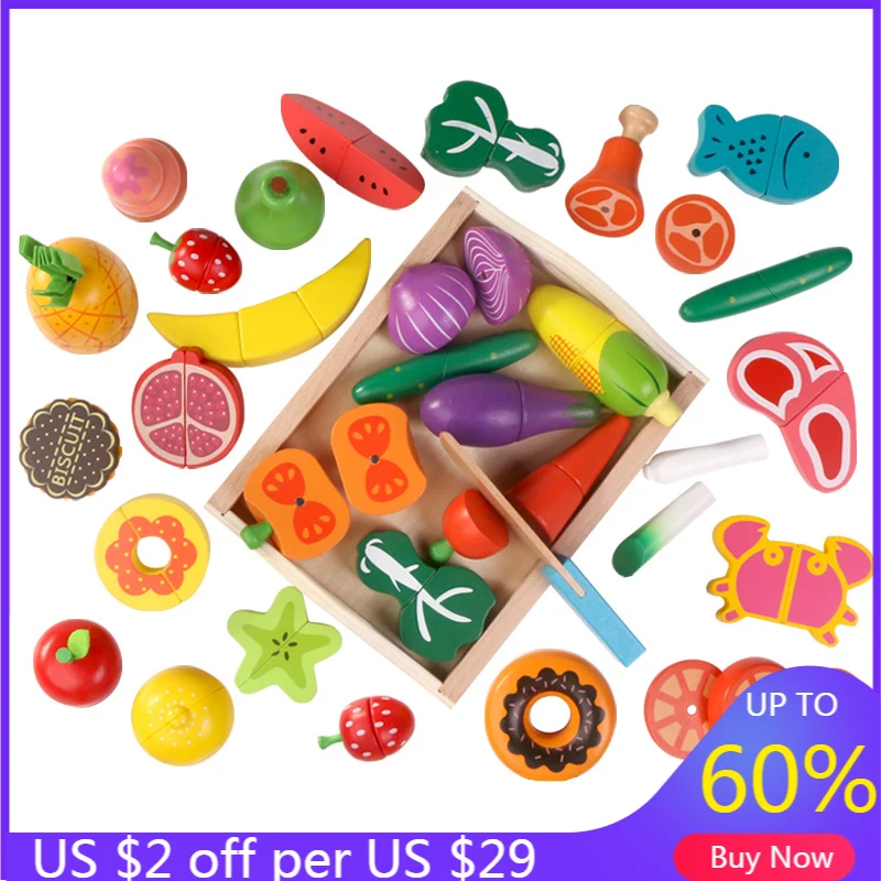 Детские деревянные игрушки для косплея Обучающие пазлы кухни ролевые игры