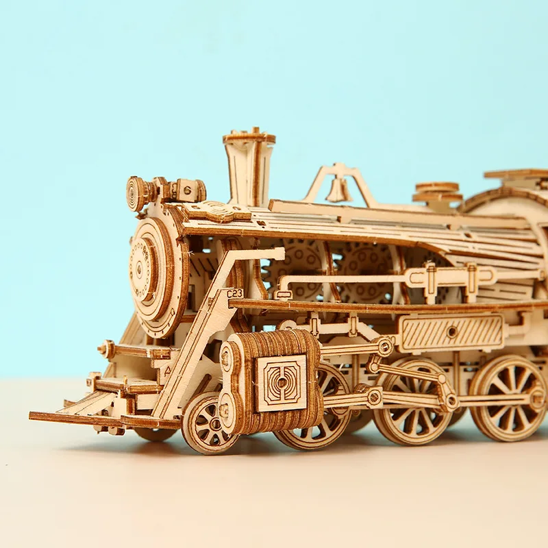 Деревянная модель поезда сделай сам 3D деревянная головоломка игрушка в сборе