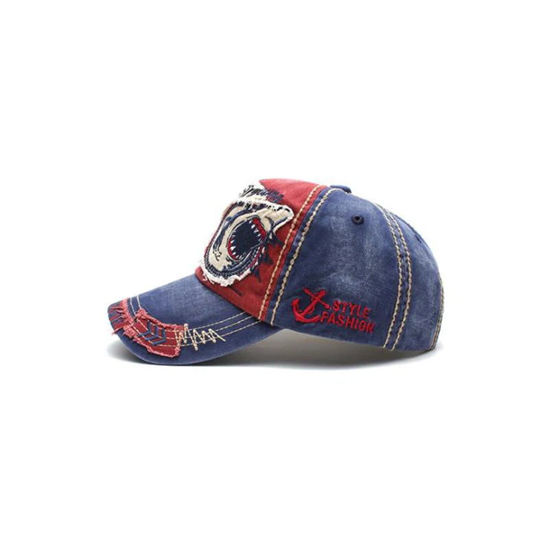 JAMONT мужская женская хлопковая бейсболка с вышивкой акулы Chapeau Snapback шапка в стиле