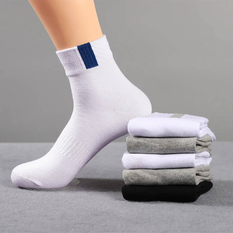 

Sport Socks Men Women Unisex Absorb Sweat Breathable Autumn Winter Fashion Middle Tube Solid-Color Basketball Running Socks