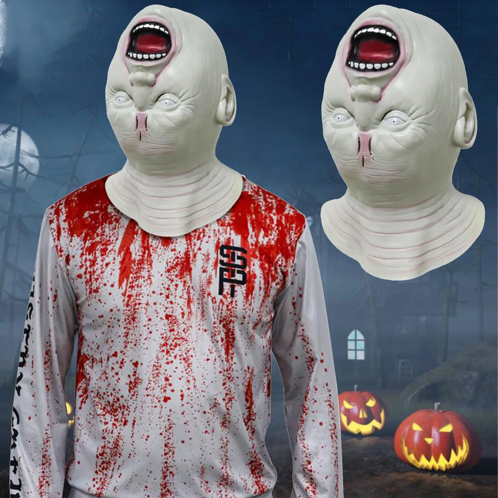 Удобная маска на голову в виде черепа для Хэллоуина взрослых уличная страшная