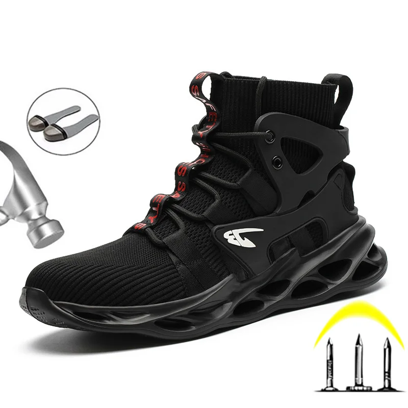 

Breathable Safety Shoes Men's Work Shoes High Top Safety Sneakers For Men Work Boots Protective Footwear Safety Boots Size 48